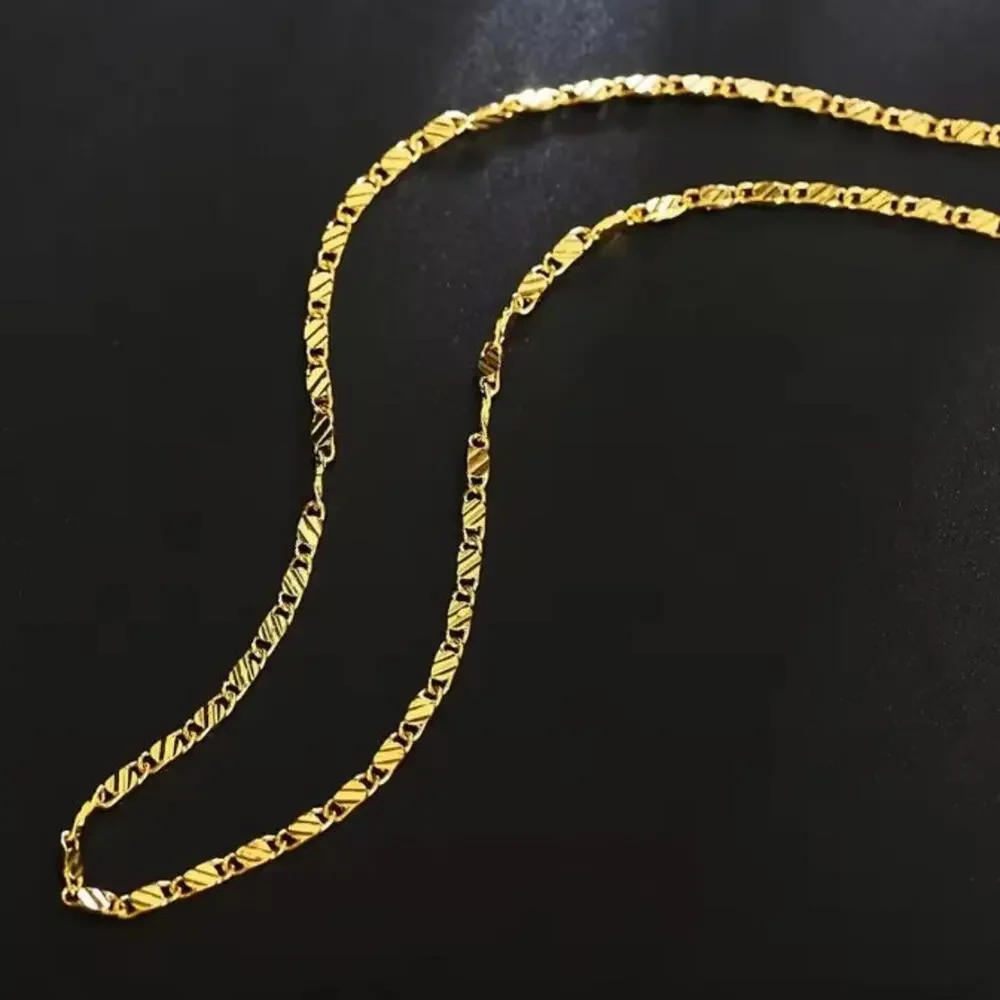 18k Gold Plated Chain Necklace Spanish Style Catholic Valentines Birthday Gift